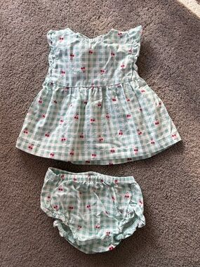 3️⃣ for 30 | Child of Mine Carter’s 12M Gingham Cherry 100% Cotton with bloomers